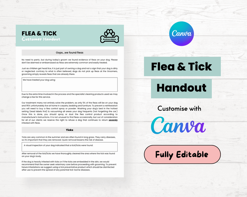 Flea and Tick Customer Handout - Underdog Pets