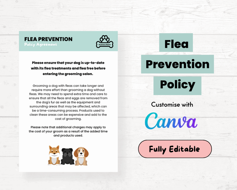 Flea Prevention Policy Template - Underdog Pets