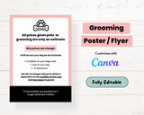 Dog Grooming Price Estimate Poster - Underdog Pets