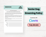 Senior Dog Grooming Consent Form