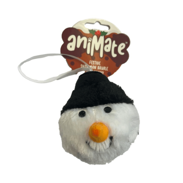 Festive Bauble Squeaky Snowman Dog Toy