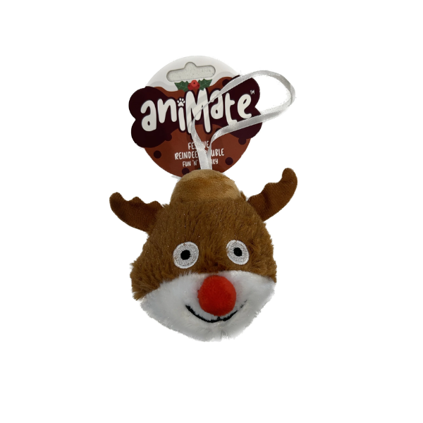 Festive Bauble Squeaky Santa Dog Toy