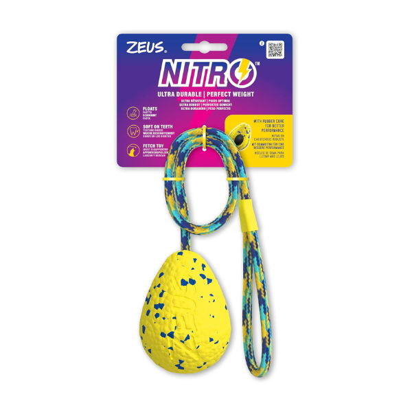 Zeus Nitro Weighted Slinger with Rope Dog Toy, 9.2cm
