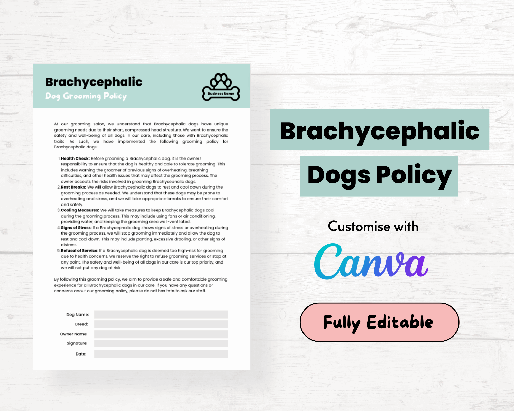 Brachycephalic Dog Grooming Policy - Underdog Pets
