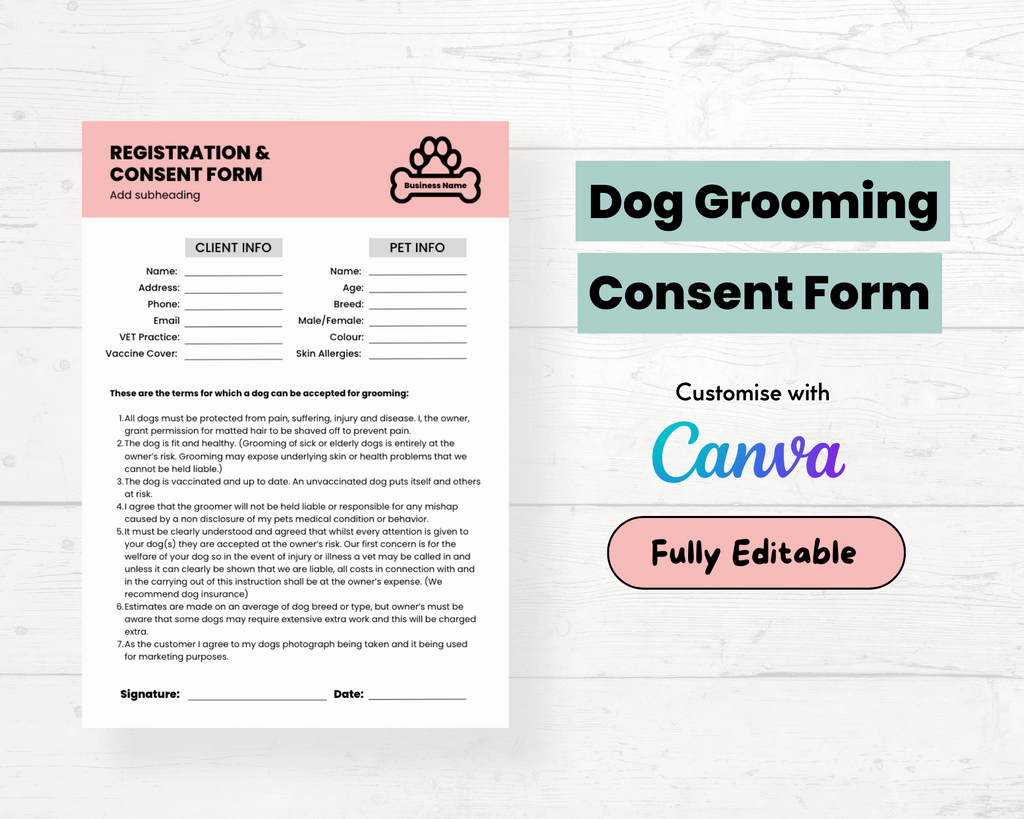Dogs Victoria Representative Forms.pdf Dog Grooming Registration and Consent Form - Underdog Pets