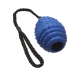 Dog Toy Rubber Rope Oval Ball with Rope