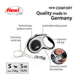 Flexi New Comfort Extending Dog Lead Tape 5m Black Small