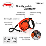 Flexi Xtreme Extending Dog Lead Tape 5m Orange Small