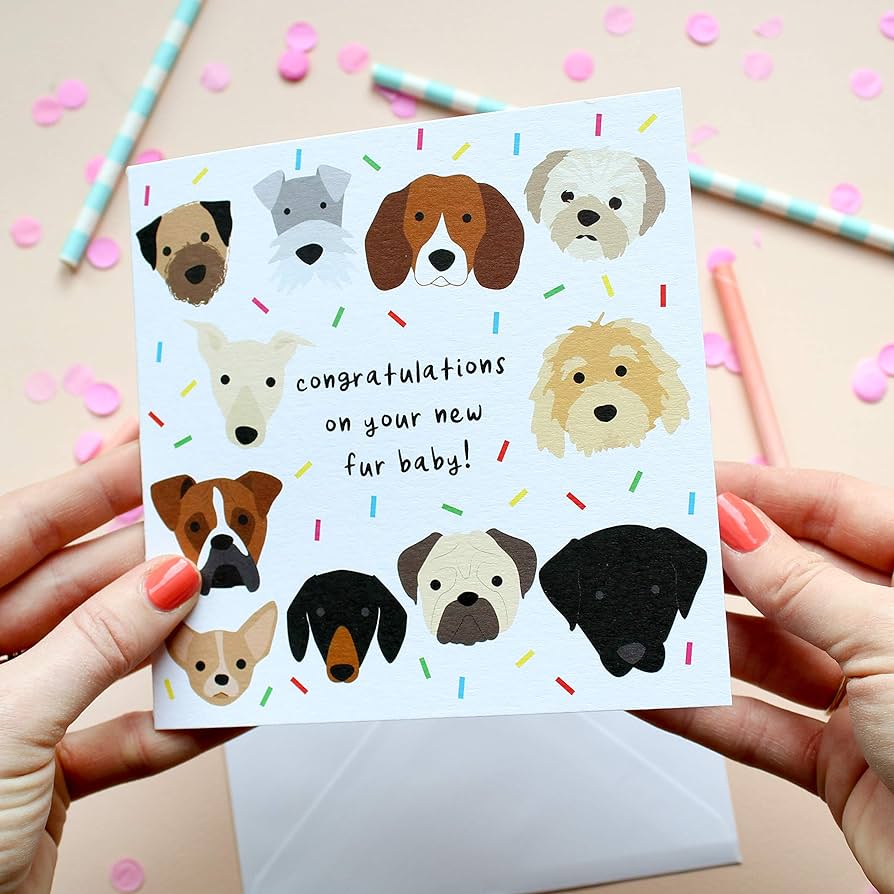 Congratulations on Your New Fur Baby Dog Card