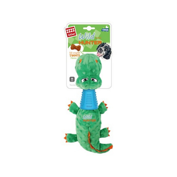 GiGwi Crocodile Plush Dog Toy with TPR Neck
