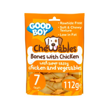 Good Boy Chewables Mini Chicken Bones Rawhide Free Dog Treats 112g