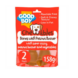 Good Boy Chewables Dog Treats - Rawhide Free Peanut Butter Medium Bones - 2 Pack