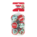 KONG Christmas Holiday SqueakAir Balls 6pk Medium