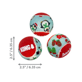 KONG Christmas Holiday SqueakAir Balls 6pk Medium