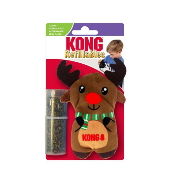 KONG Christmas Refillables Reindeer Catnip Pouch