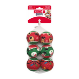 KONG Christmas Holiday SqueakAir Balls 6pk Small