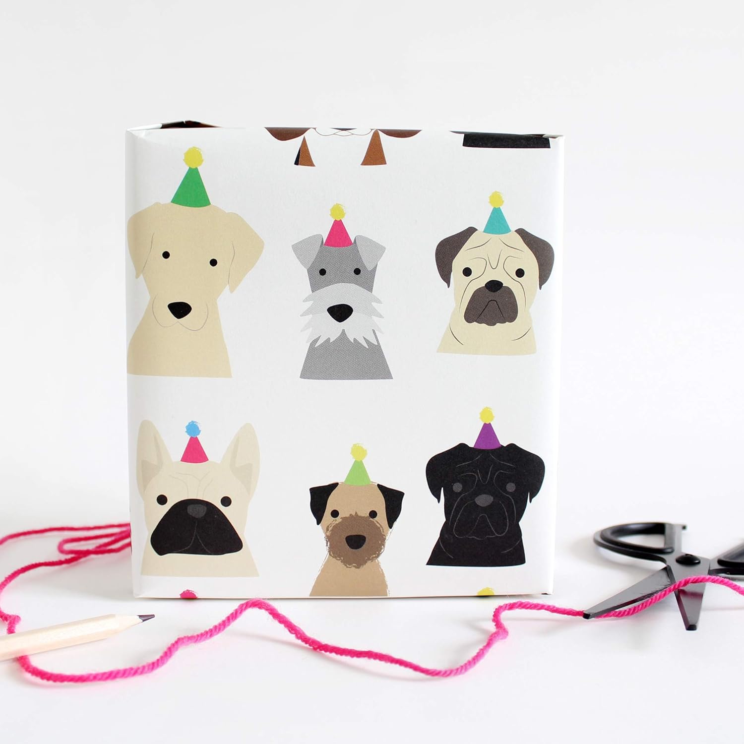 Dog Party Hat Wrapping Paper