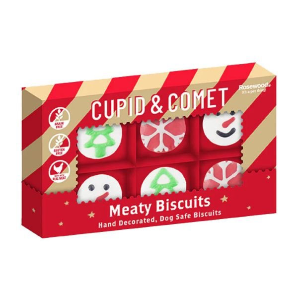 Rosewood Cupid & Comet Meaty Biscuits - 6 Pack