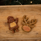 Cupid & Comet Festive Filled Santa And Reindeer Dog Treat, 100g