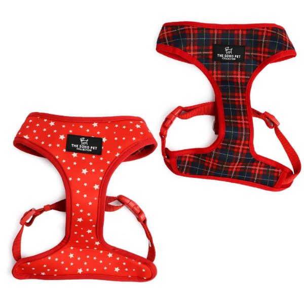 Ancol The Soho Pet Collection Reversible Dog Harness - Tartan & Star