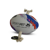 Sportspet Rugby Ball Size 3 in White Blue and Red