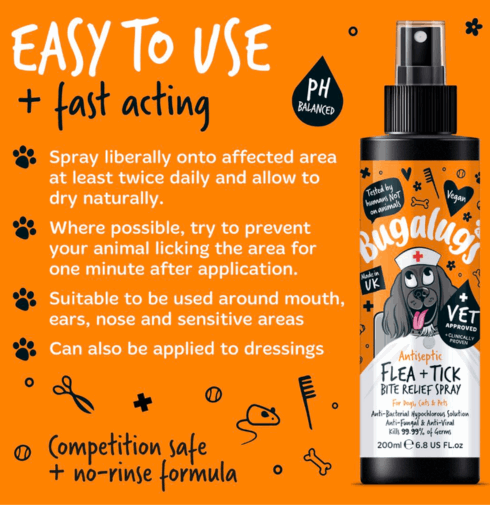 Bugalugs Antiseptic Flea & Tick Spray - Underdog Pets