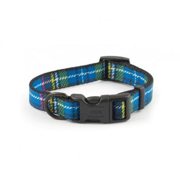 Ancol Nylon Adjustable Tartan Collar Blue - Underdog Pets