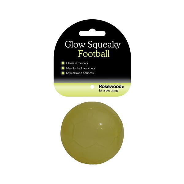 Rosewood Glow Squeaky Football - Underdog Pets